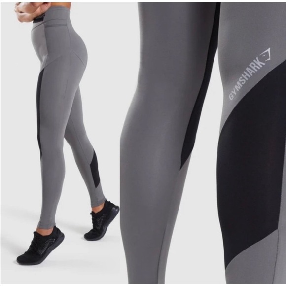 Gymshark Asymetric Legging Smokey grey / Black legging size Medium - Picture 2 of 10
